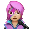 Woman Singer: Medium-Light Skin Tone Emoji 👩🏼‍🎤 image - Apple style