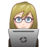 Woman Technologist: Light Skin Tone Emoji 👩🏻‍💻 image - Emojidex style