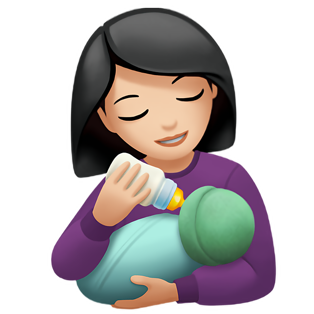 Woman Feeding Baby: Light Skin Tone