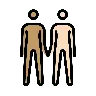 People Holding Hands: Medium Skin Tone, Light Skin Tone Emoji 🧑🏽‍🤝‍🧑🏻 image - OpenMoji style
