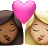 Kiss: Woman, Woman, Medium-Dark Skin Tone, Medium-Light Skin Tone