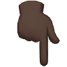 Backhand Index Pointing Down: Dark Skin Tone Emoji 👇🏿 image - Apple style
