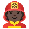 Firefighter: Dark Skin Tone Emoji 🧑🏿‍🚒 image - Google Noto Color style
