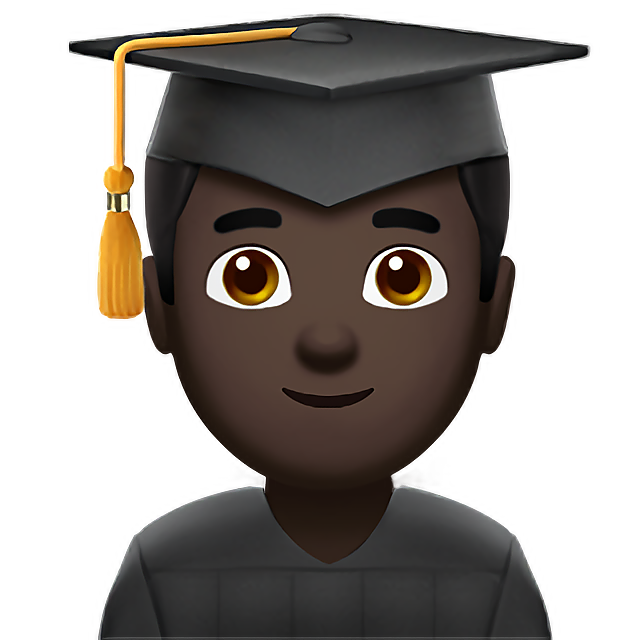 Man Student: Dark Skin Tone