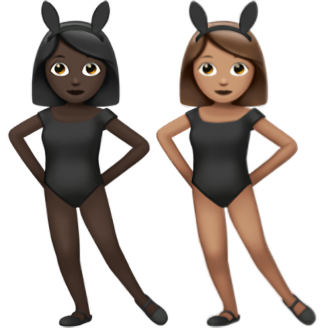 Women With Bunny Ears: Dark Skin Tone, Medium Skin Tone