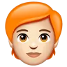 Person: Light Skin Tone, Red Hair Emoji 🧑🏻‍🦰 image - WhatsApp style