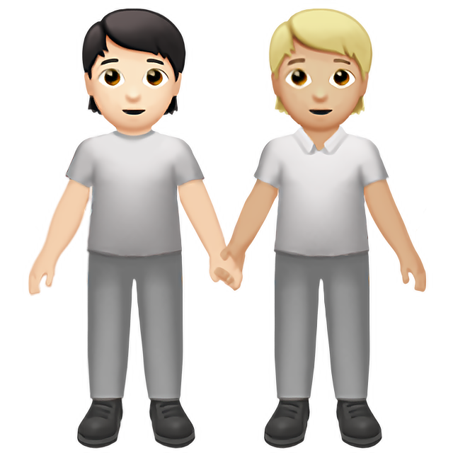 People Holding Hands: Light Skin Tone, Medium-Light Skin Tone