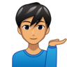 Man Tipping Hand: Medium Skin Tone Emoji 💁🏽‍♂️ image - Emojidex style