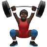 Man Lifting Weights: Dark Skin Tone Emoji 🏋🏿‍♂️ image - Apple style