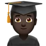 Man Student: Dark Skin Tone Emoji 👨🏿‍🎓 image - Apple style