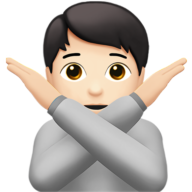 Person Gesturing No: Light Skin Tone