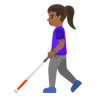 Woman With White Cane: Medium-Dark Skin Tone Emoji 👩🏾‍🦯 image - Google Noto Color style