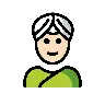Woman Wearing Turban: Light Skin Tone Emoji 👳🏻‍♀️ image - OpenMoji style