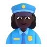 Woman Police Officer: Dark Skin Tone Emoji 👮🏿‍♀️ image - Microsoft 3D Fluent style