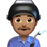 Man Factory Worker: Medium Skin Tone Emoji 👨🏽‍🏭 image - Apple style