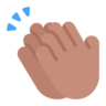 Clapping Hands: Medium Skin Tone Emoji 👏🏽 image - Microsoft Classic 2D style