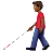 Man With White Cane: Medium-Dark Skin Tone