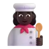 Woman Cook: Dark Skin Tone Emoji 👩🏿‍🍳 image - Microsoft 3D Fluent style