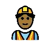 Man Construction Worker: Medium-Dark Skin Tone Emoji 👷🏾‍♂️ image - OpenMoji style