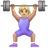 Woman Lifting Weights: Medium-Light Skin Tone