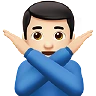Man Gesturing No: Light Skin Tone Emoji 🙅🏻‍♂️ image - Apple style