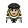 Woman Pilot: Medium-Light Skin Tone Emoji 👩🏼‍✈️ image - OpenMoji style