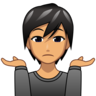 Person Shrugging: Medium Skin Tone Emoji 🤷🏽 image - Emojidex style