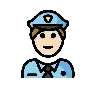 Police Officer: Light Skin Tone Emoji 👮🏻 image - OpenMoji style