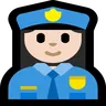 Woman Police Officer: Light Skin Tone Emoji 👮🏻‍♀️ image - Microsoft Windows 10 Segoe UI Emoji style