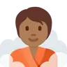 Person In Steamy Room: Medium-Dark Skin Tone Emoji 🧖🏾 image - Twitter / X (Twemoji) style