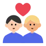 Couple With Heart: Man, Man, Light Skin Tone, Medium-Light Skin Tone Emoji 👨🏻‍❤️‍👨🏼 image - Tossface style
