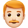 Man: Light Skin Tone, Red Hair Emoji 👨🏻‍🦰 image - Apple style