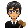 Judge: Medium Skin Tone Emoji 🧑🏽‍⚖️ image - Emojidex style