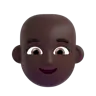 Woman: Dark Skin Tone, Bald Emoji 👩🏿‍🦲 image - Microsoft 3D Fluent style