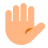 Raised Hand: Medium-Light Skin Tone Emoji ✋🏼 image - Tossface style