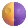 Emoji Simbolo dell'ultimo quarto della luna 🌗 image - Microsoft 3D Fluent style