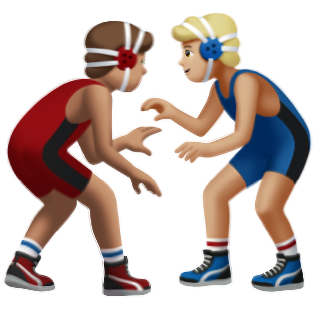 Men Wrestling: Medium Skin Tone, Medium-Light Skin Tone