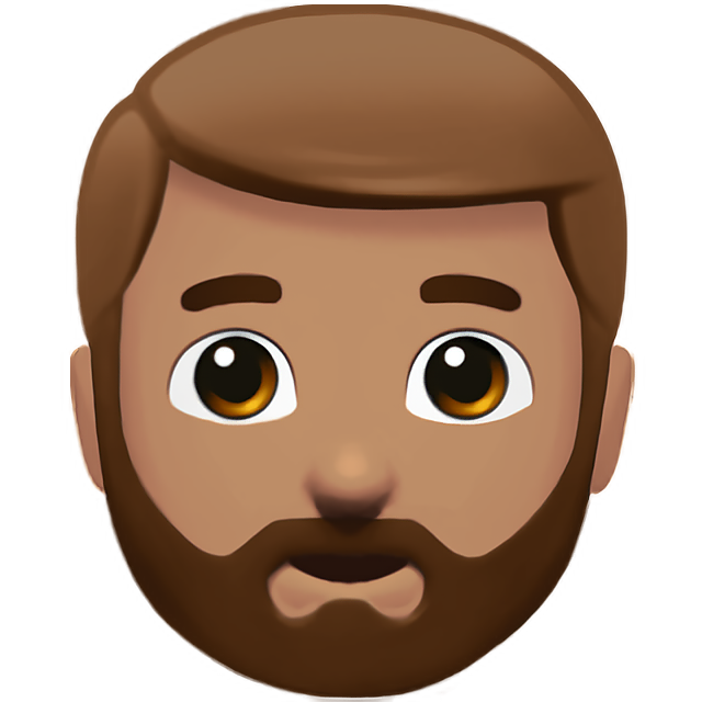 Man: Medium Skin Tone, Beard