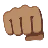 Oncoming Fist: Medium Skin Tone Emoji 👊🏽 image - Google Noto Color Animated style