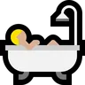 Person Taking Bath: Medium-Light Skin Tone Emoji 🛀🏼 image - Microsoft Windows 10 Segoe UI Emoji style