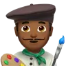 Man Artist: Medium-Dark Skin Tone Emoji 👨🏾‍🎨 image - Apple style
