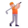 Person Golfing: Light Skin Tone Emoji 🏌🏻 image - Microsoft 3D Fluent style
