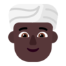 Person Wearing Turban: Dark Skin Tone Emoji 👳🏿 image - Microsoft Classic 2D style