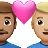 Couple With Heart: Man, Man, Medium Skin Tone, Medium-Light Skin Tone
