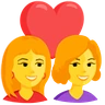 Couple With Heart: Woman, Woman Emoji 👩‍❤️‍👩 image - Facebook Messenger (2016) style