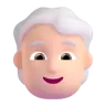 Person: Light Skin Tone, White Hair Emoji 🧑🏻‍🦳 image - Microsoft 3D Fluent style