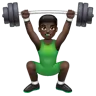 Person Lifting Weights: Dark Skin Tone Emoji 🏋🏿 image - WhatsApp style