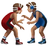 Men Wrestling: Medium Skin Tone Emoji 🤼🏽‍♂️ image - Apple style