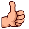Thumbs Up: Medium-Light Skin Tone Emoji 👍🏼 image - Emojidex style