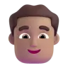 Man: Medium Skin Tone Emoji 👨🏽 image - Microsoft 3D Fluent style